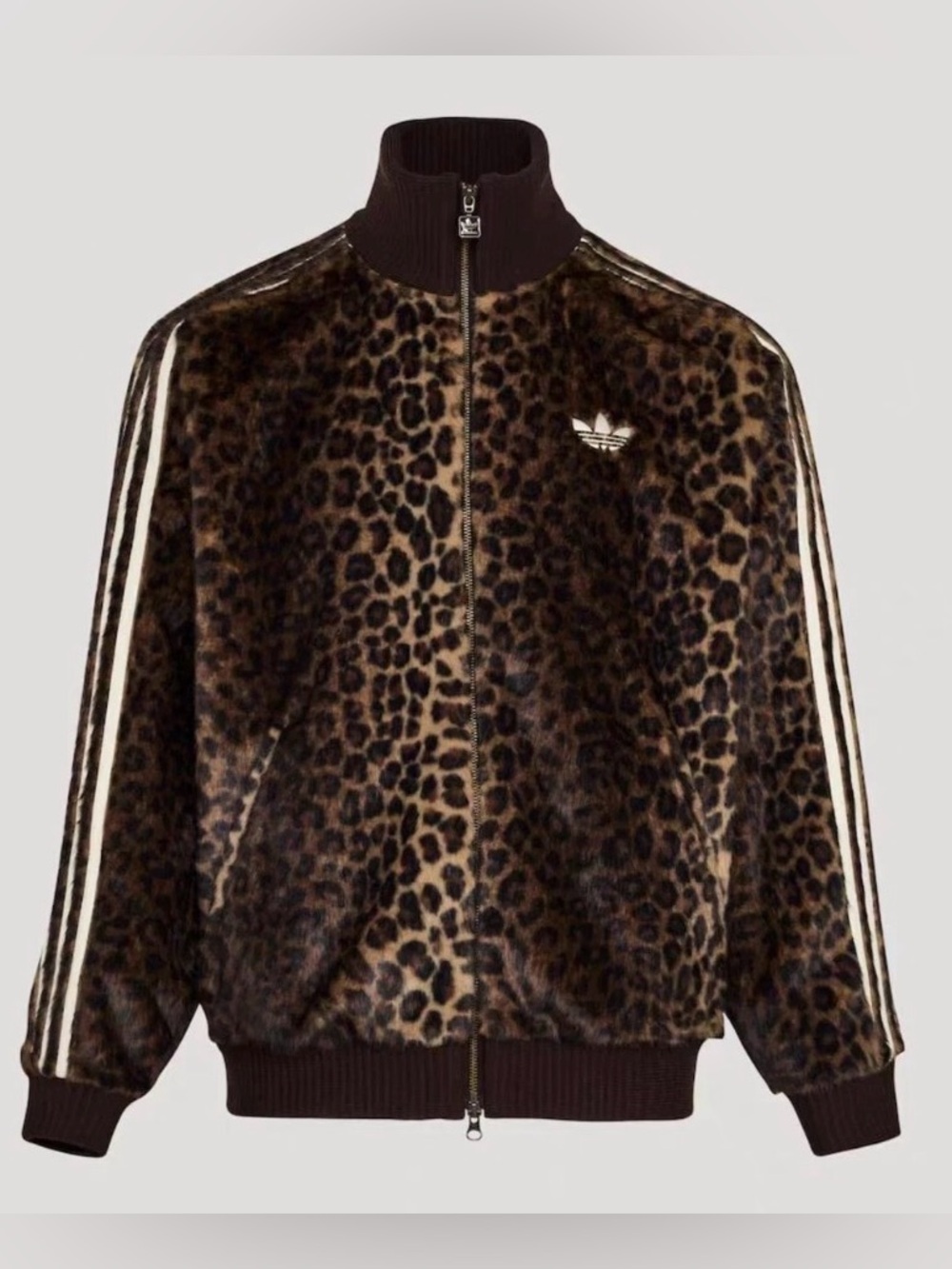 NWT Adidas Leopard Faux Fur Jacket FW25 Style KU9407 Men XL Asian Fit